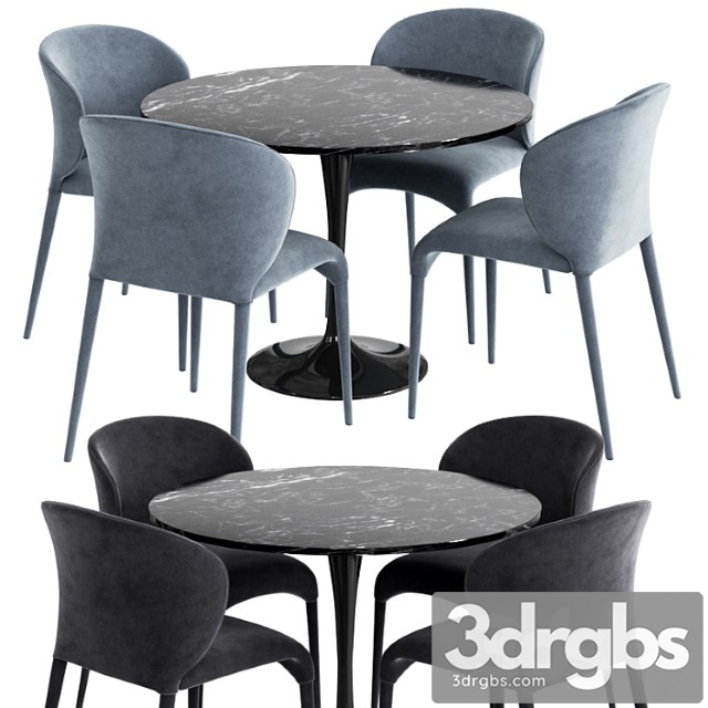 Coco Republic Knoll Dinning Set 3dsmax Download - thumbnail 1