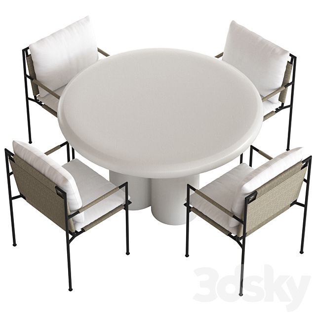 Coco Republic Malmo Chair and Anchorage Table 3DSMax File - thumbnail 4