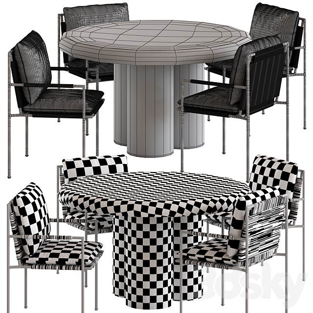 Coco Republic Malmo Chair and Anchorage Table 3DSMax File - thumbnail 5