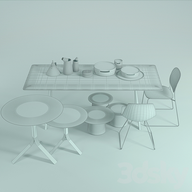 Collection of furniture decor + 3DS Max Model - thumbnail 3