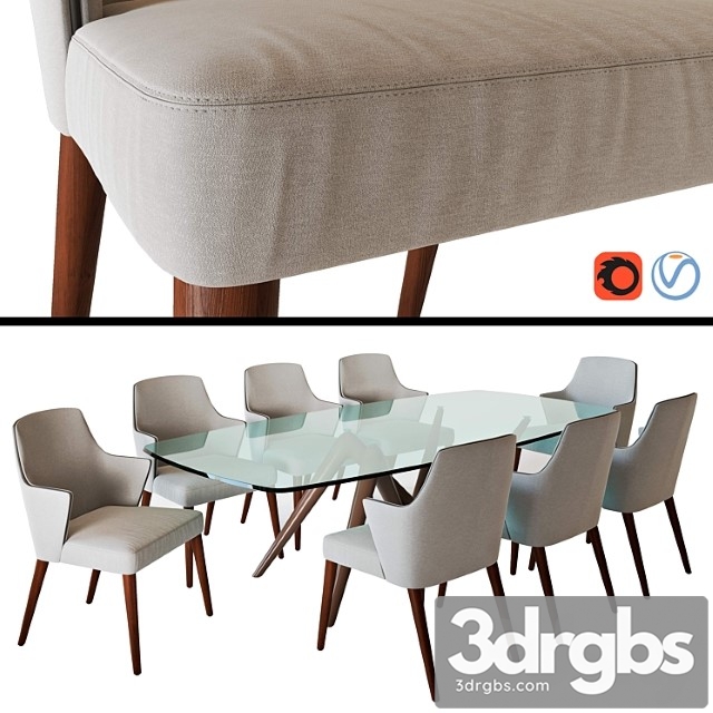 Compar chair jolly and table esse 2 3dsmax Download - thumbnail 1