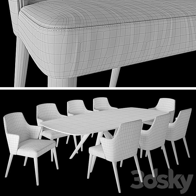 Compar chair Jolly and table Esse 3DS Max - thumbnail 2