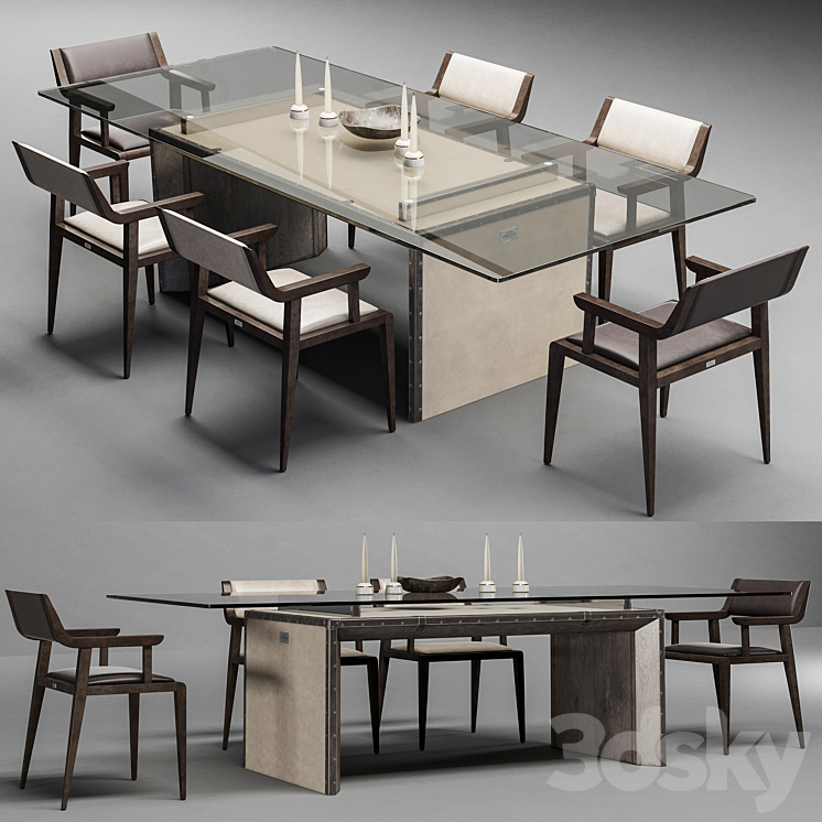 Compass Dining Table 3DS Max - thumbnail 1