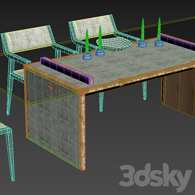 Compass Dining Table 3DSMax File - thumbnail 3