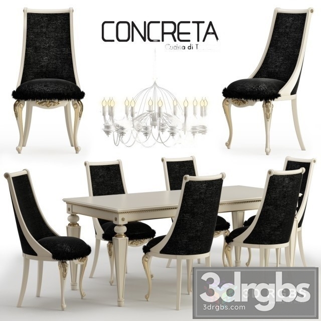 Concreta Arrogance Table and Chair 3dsmax Download - thumbnail 1