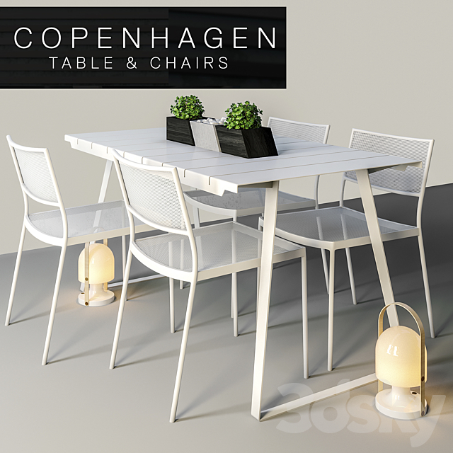 Copenhagen Chairs & Table 3DSMax File - thumbnail 1