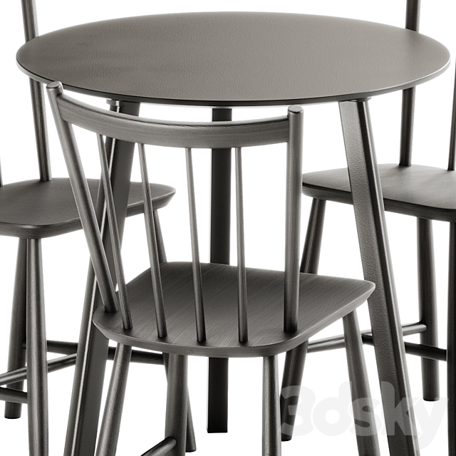 Copenhague Deux CPH 220 Table and J41 Chair by Hay 3DS Max Model - thumbnail 4