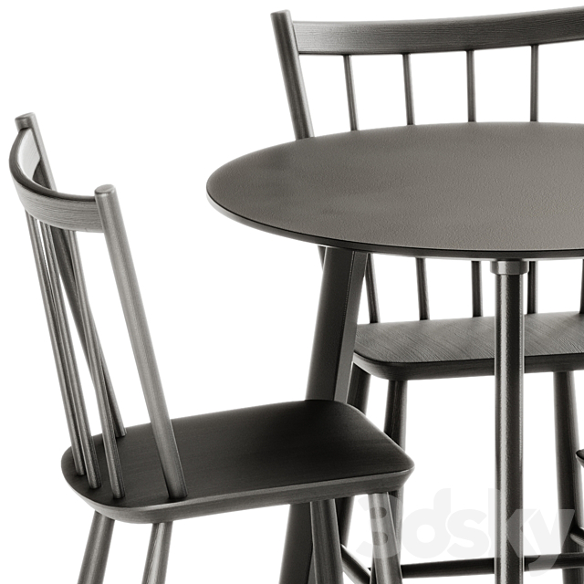 Copenhague Deux CPH 220 Table and J41 Chair by Hay 3DS Max Model - thumbnail 5