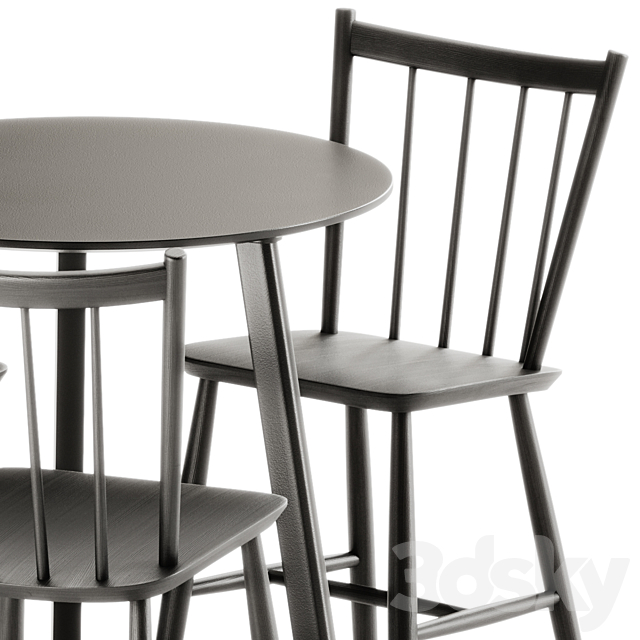 Copenhague Deux CPH 220 Table and J41 Chair by Hay 3DS Max Model - thumbnail 6