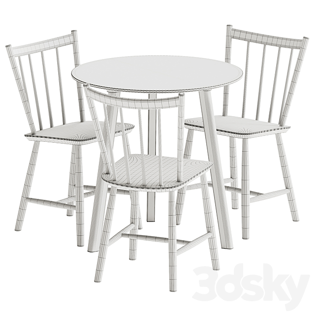 Copenhague Deux CPH 220 Table and J41 Chair by Hay 3DS Max Model - thumbnail 7