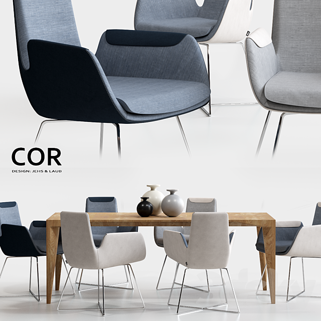 COR Cordia Stuhl and Delta Tisch Table 3DSMax File - thumbnail 1