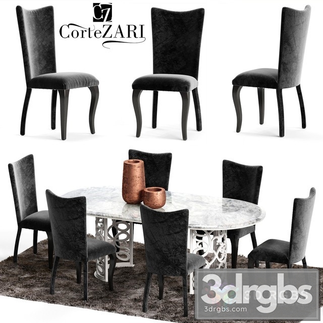 Corle Zari Table and Chair 3dsmax Download - thumbnail 1