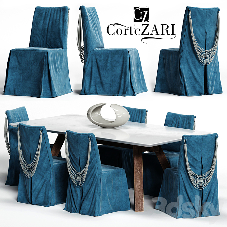 Corte ZARI Chair and SOHO Table 3DS Max - thumbnail 1