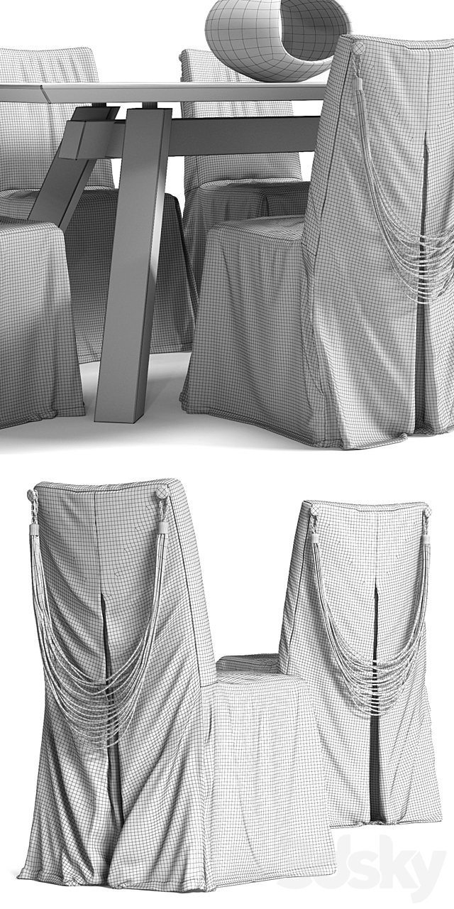 Corte ZARI Chair and SOHO Table 3DSMax File - thumbnail 3