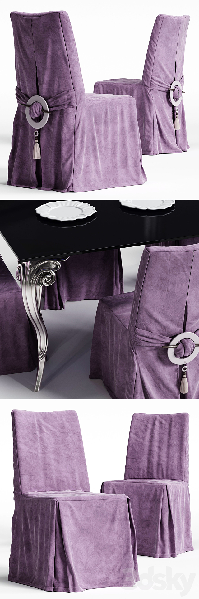 Corte ZARI Chair & ANTARES Table 3DS Max Model - thumbnail 2