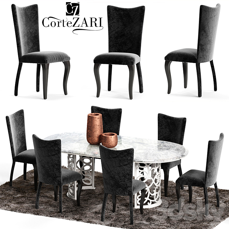 Corte Zari EVA Chair and FLORA Table 3DS Max - thumbnail 1