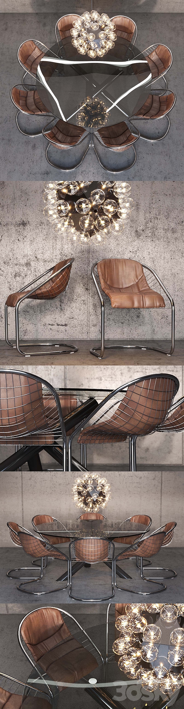 Cortina Chair and Van Dyck 3ds Max - thumbnail 2