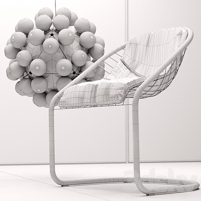 Cortina Chair and Van Dyck 3ds Max - thumbnail 3