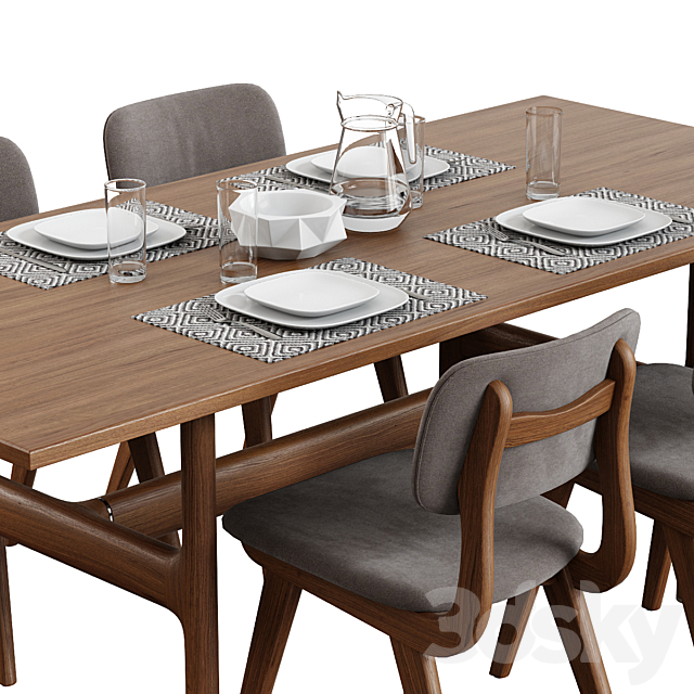 Cosmo _ Trestle Table + Civil Chair 3DS Max Model - thumbnail 3