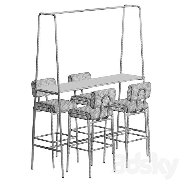 Cosmo Bar Stool and Table 2 3DSMax File - thumbnail 3