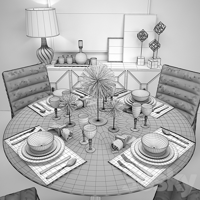 Costa Dining Table 3DSMax File - thumbnail 3