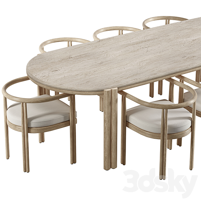 Cove Teak Dining Chair and Table-Harbour 3ds Max - thumbnail 3