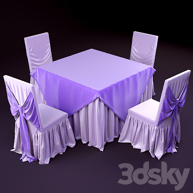 Cover for the table and chair 3ds Max - thumbnail 1