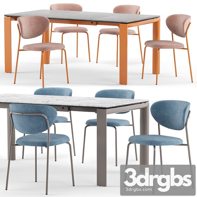 Cozy chair and dorian table – connubia calligaris - thumbnail 1