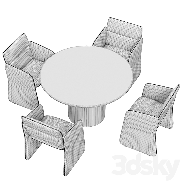 Crassevig AURA PM Table Chair Design by Mario Ferrarini Collection AURA 3DSMax File - thumbnail 6