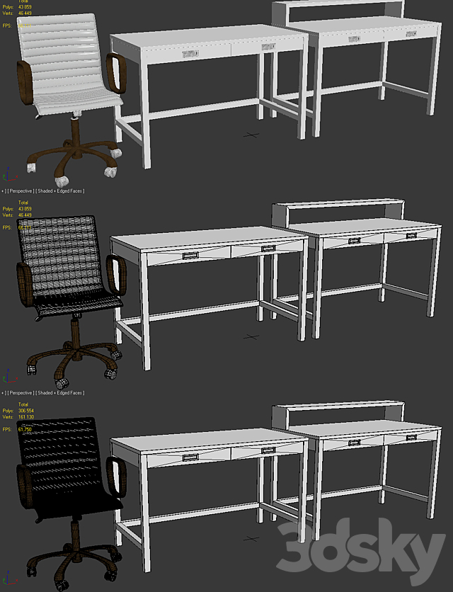 Crate and Barrel Aspect Home Office 3DSMax File - thumbnail 5