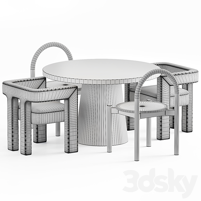 Crate and Barrel Dining set 3DSMax File - thumbnail 7