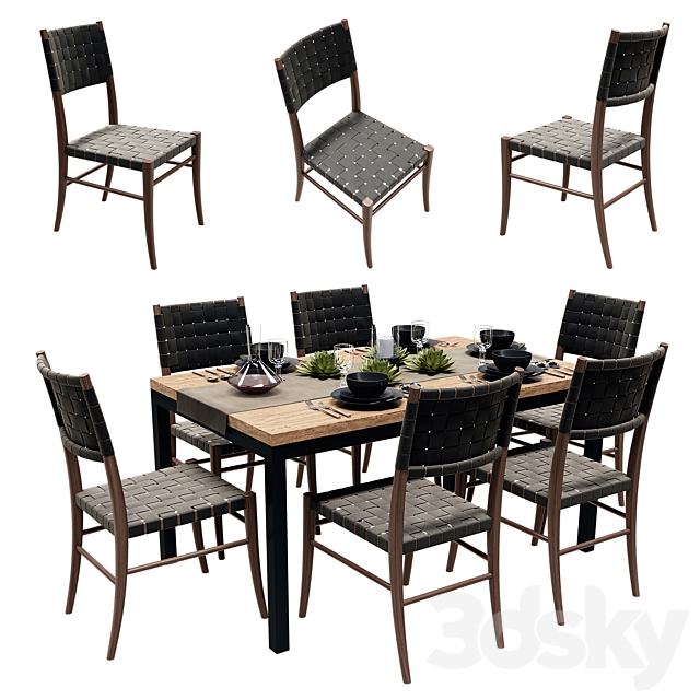 Crate and Barrel Dining Table 3DSMax File - thumbnail 1