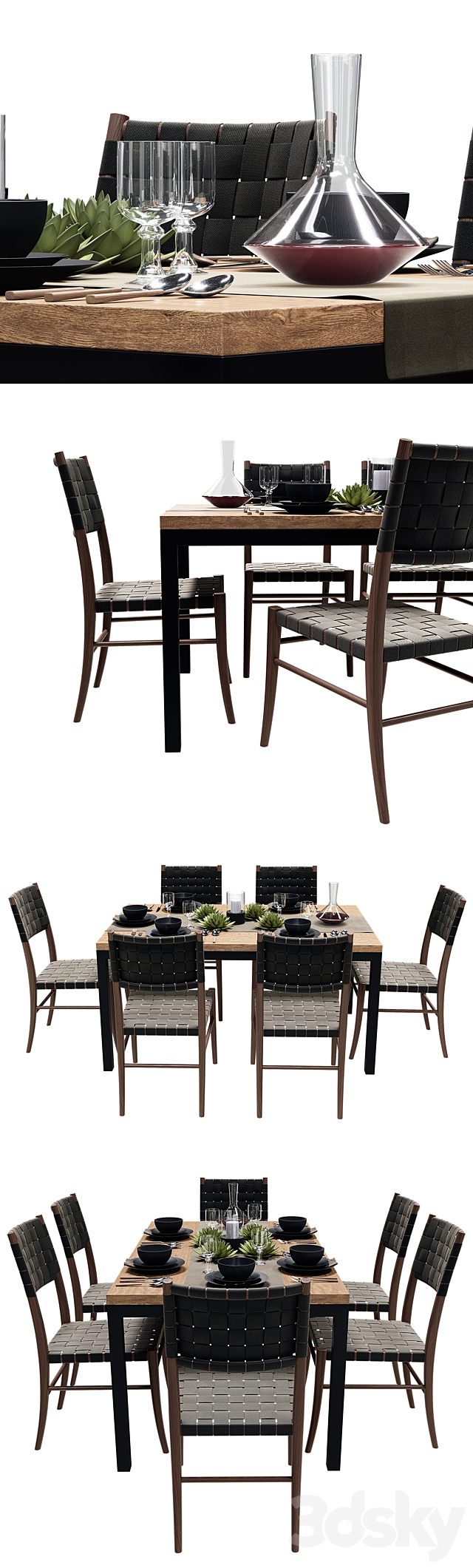 Crate and Barrel Dining Table 3DSMax File - thumbnail 2