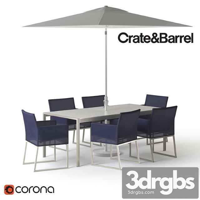 Crate and barrel Dune dining set 2 3dsmax Download - thumbnail 1