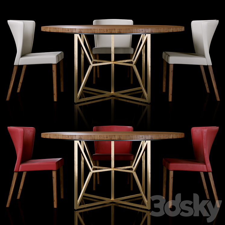 Crate & Barrel Dining 3DS Max - thumbnail 1