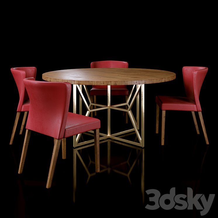 Crate & Barrel Dining 3DS Max - thumbnail 2