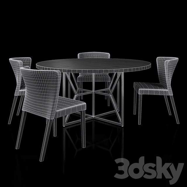 Crate & Barrel Dining 3DSMax File - thumbnail 3