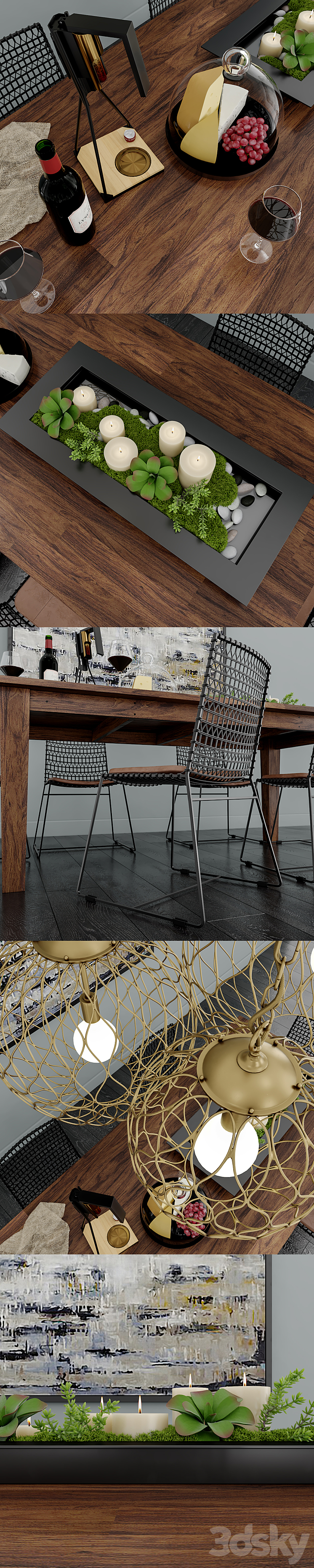 Crate & Barrel Dining Room 3DS Max - thumbnail 2