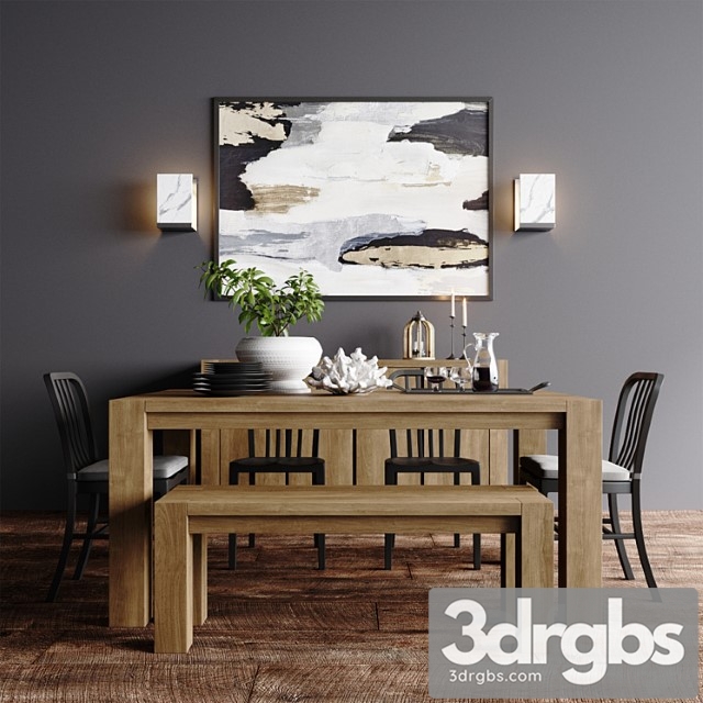 Crate & barrel natural dining collection 2 3dsmax Download - thumbnail 1