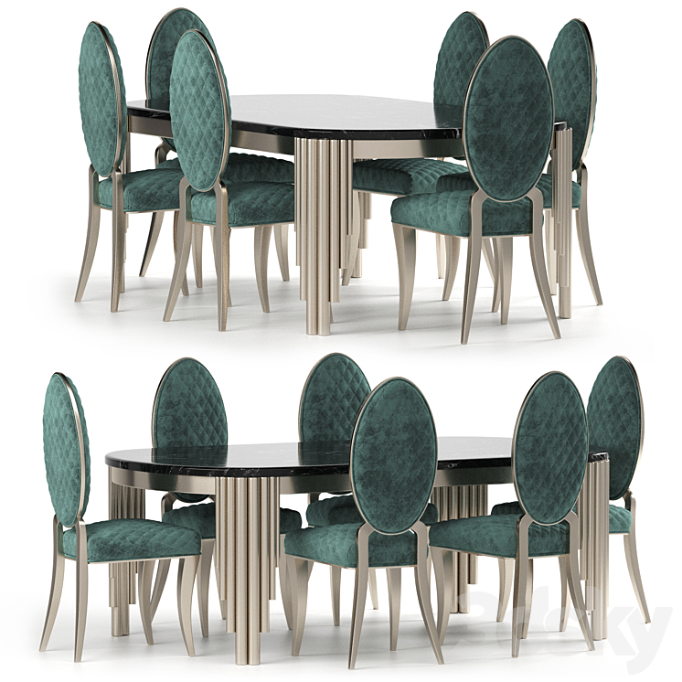 Cratos Table and Chairs by Zebrano Casa 3DS Max Model - thumbnail 1