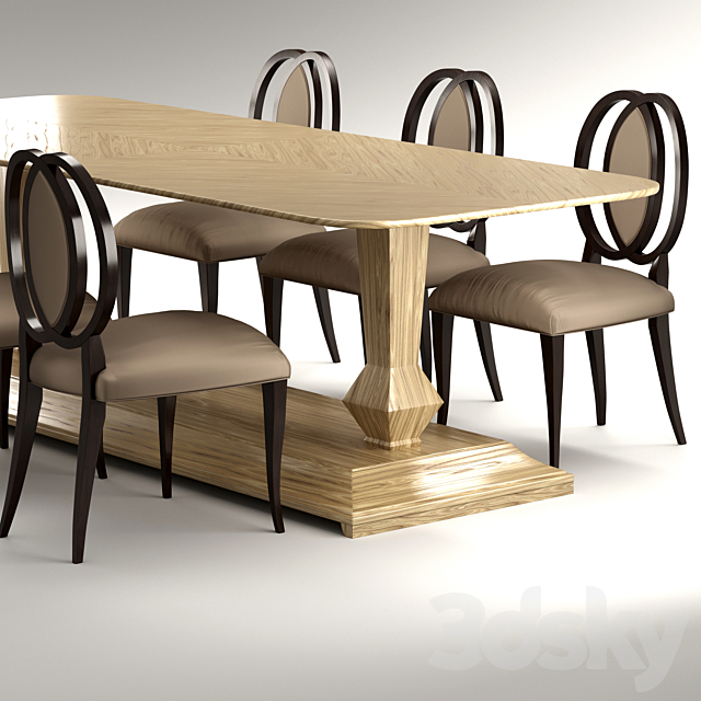 Cristaux table Sidonie chair Christopher Guy 3DSMax File - thumbnail 4