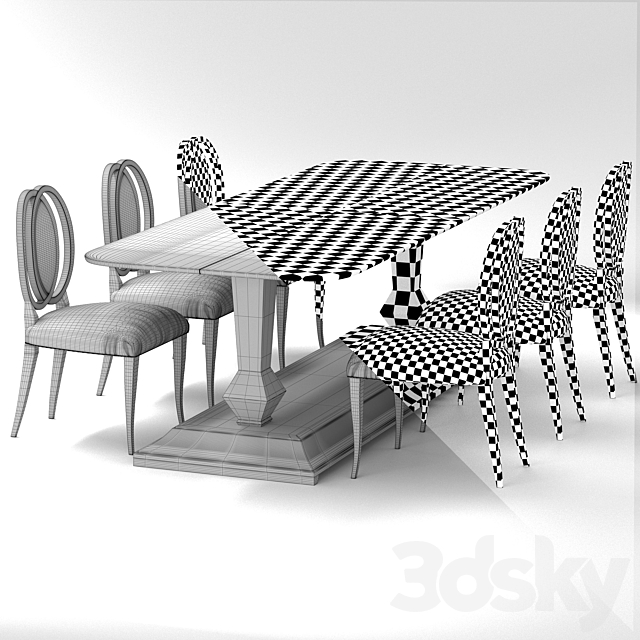 Cristaux table Sidonie chair Christopher Guy 3DSMax File - thumbnail 5