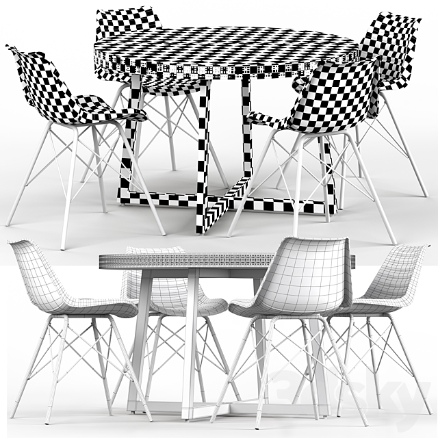 Cult Living Dexter Chair and Zephyr Table 3DS Max Model - thumbnail 3