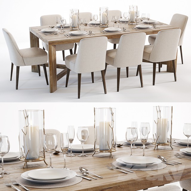 Curations Limited Gernoble & Torino table set 3DS Max - thumbnail 3