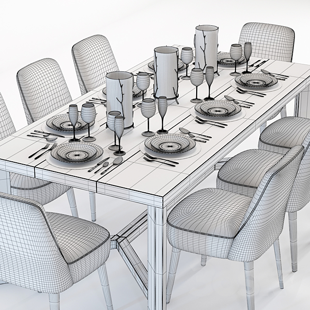 Curations Limited Gernoble & Torino table set 3DSMax File - thumbnail 3