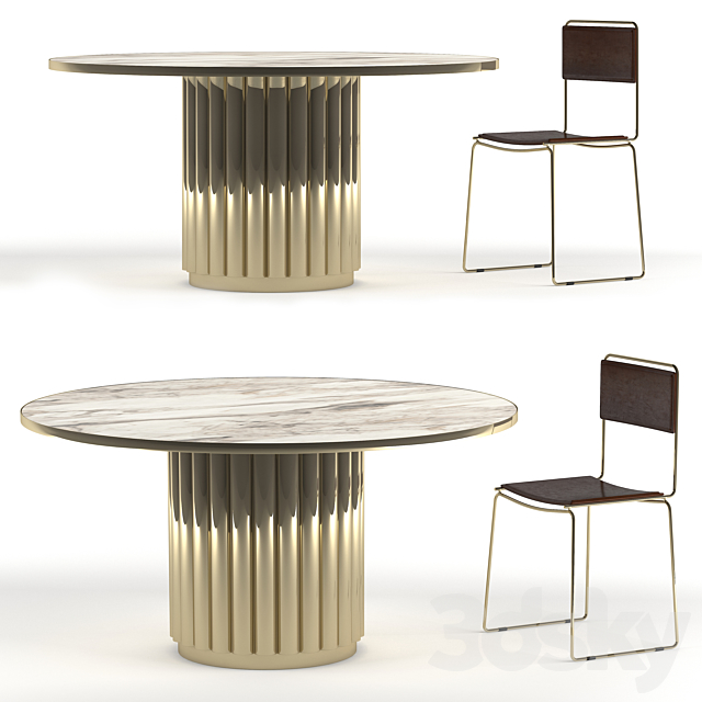 Cyber Dining Table and Chair 3DSMax File - thumbnail 1