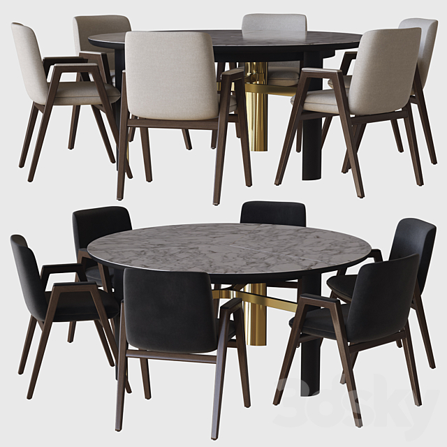 dan table and lance chair minotti 3DSMax File - thumbnail 1