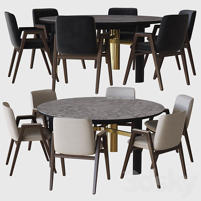 dan table and lance chair minotti 3DSMax File - thumbnail 2