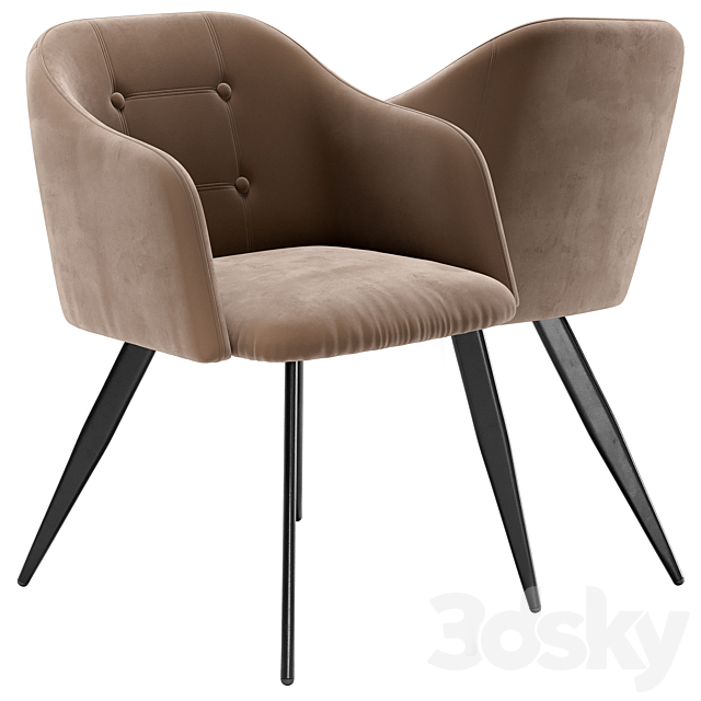 DC-9505 dining chair and Nadyria table 3DS Max Model - thumbnail 4