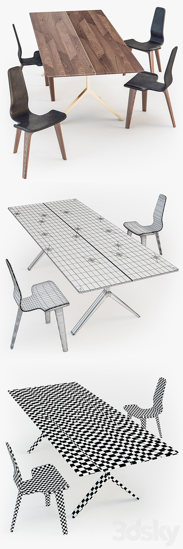 De La Espada Overton dining Table Tapas Chair 3DSMax File - thumbnail 3